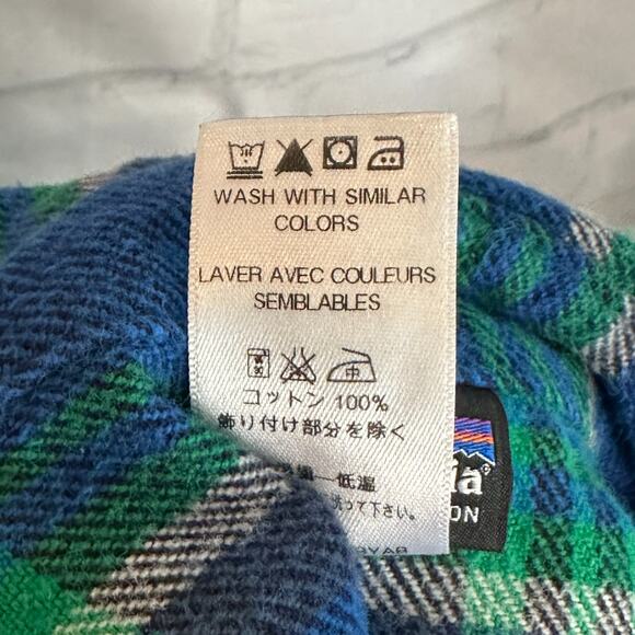 Patagonia Women’s Blue Green Plaid Flannel Button Down Shirt, Size 8, Pre-owned - Picture 5 of 5